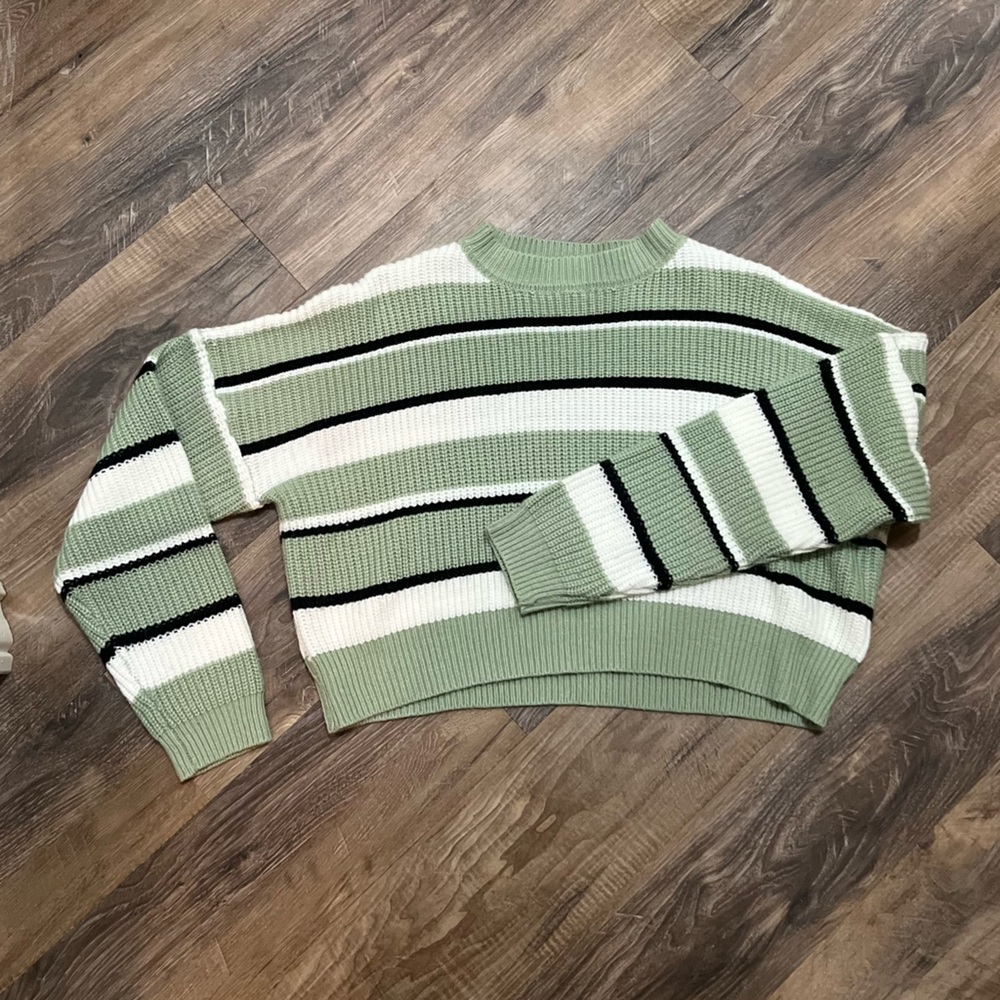Princess Polly Alton Green Cropped Sweater